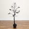 4ft. Pre-Lit Artificial Halloween Black Spooky Twig Tree with Bats and 120 Orange & Purple LED Lights